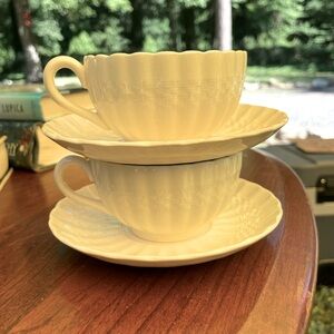 Spode Chelsea Wicker pair of cup and saucers